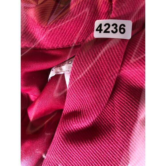 London Times Fit & Flare Dress Surplice 3/4 Sleeve Knee Length V Neck Pink 4 - Picture 9 of 9